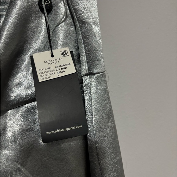 Adrianna Papell Silver Beaded Maxi Dress - Picture 4 of 5